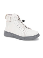 White Lace-Up Boots for Men