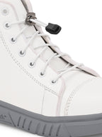 White Lace-Up Boots for Men