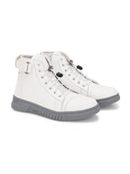 White Lace-Up Boots for Men