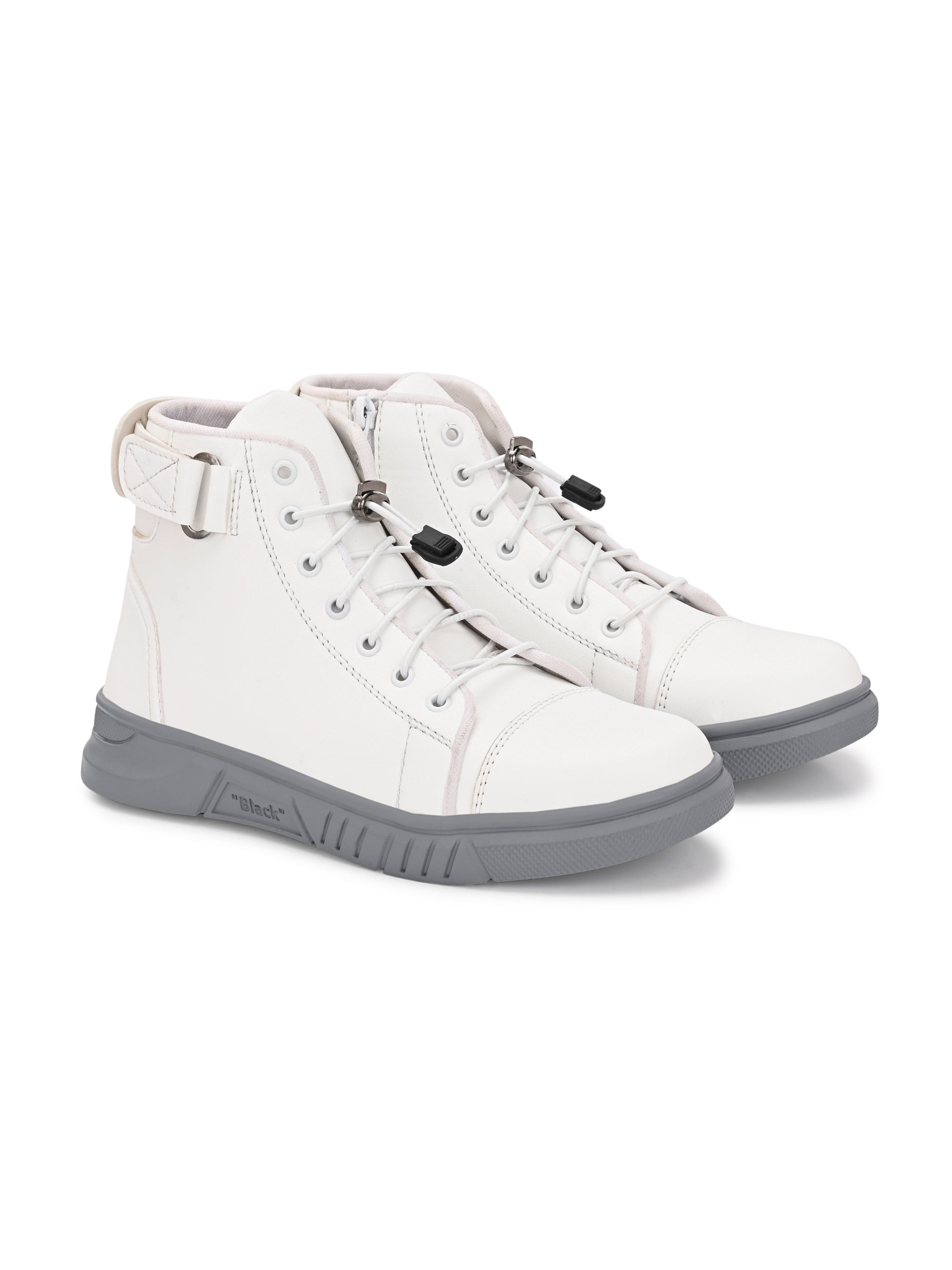 White Lace-Up Boots for Men