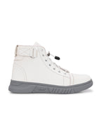White Lace-Up Boots for Men
