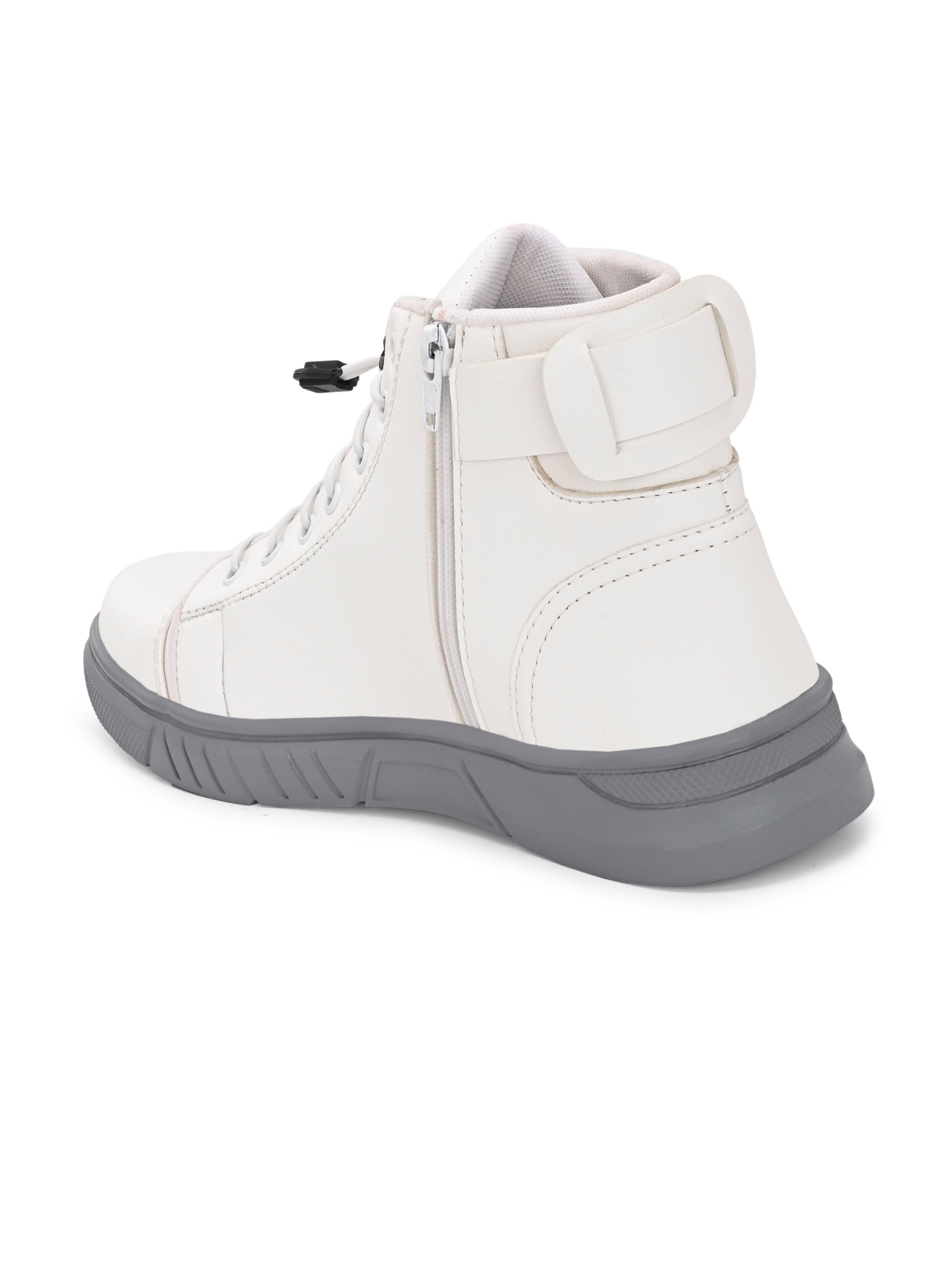 White Lace-Up Boots for Men