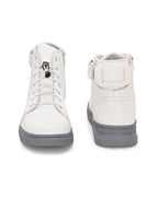 White Lace-Up Boots for Men
