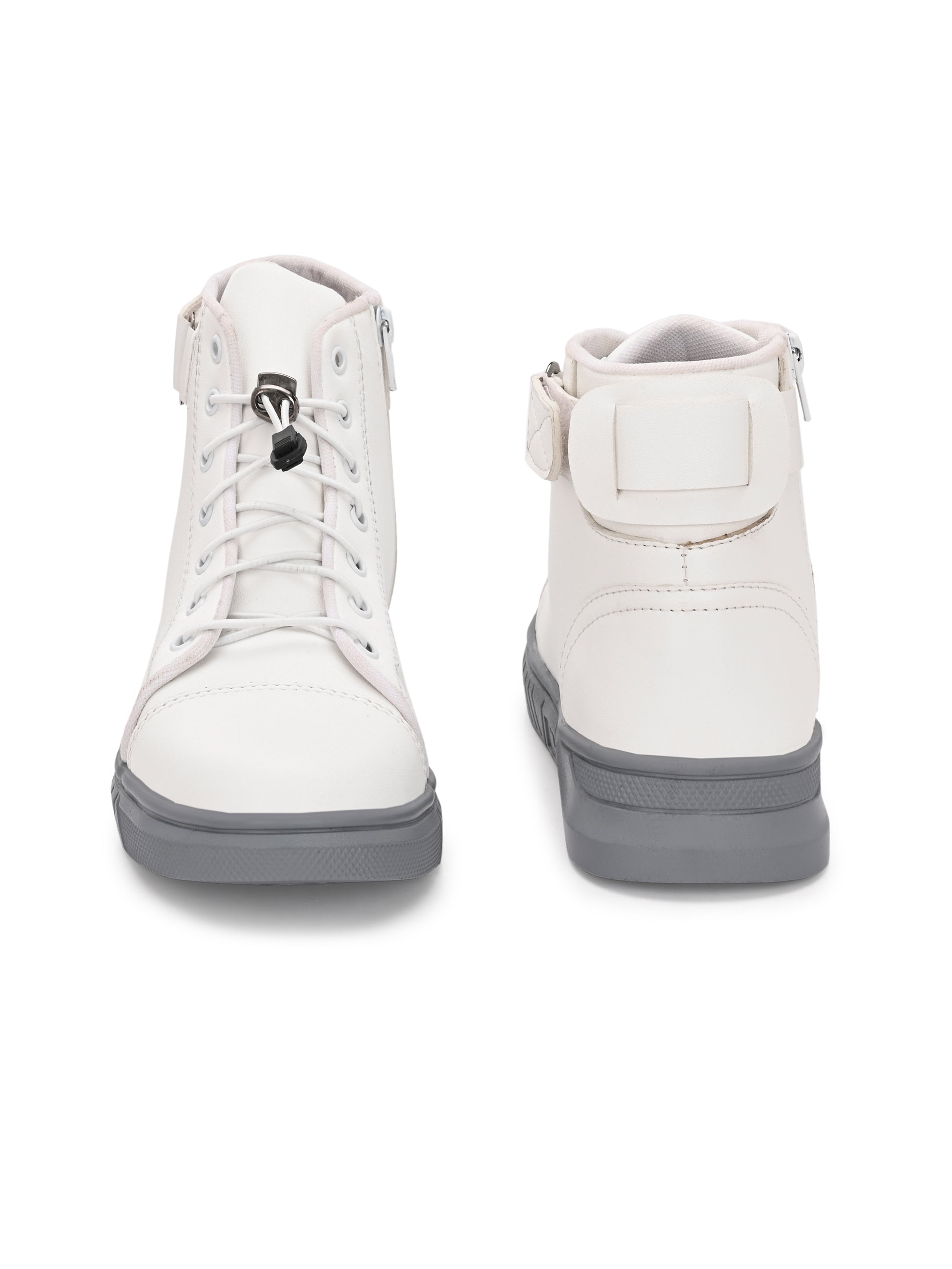 White Lace-Up Boots for Men