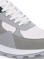Grey Casual Sneakers Lace-Up Shoes for Men