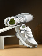 Grey Casual Sneakers Lace-Up Shoes for Men