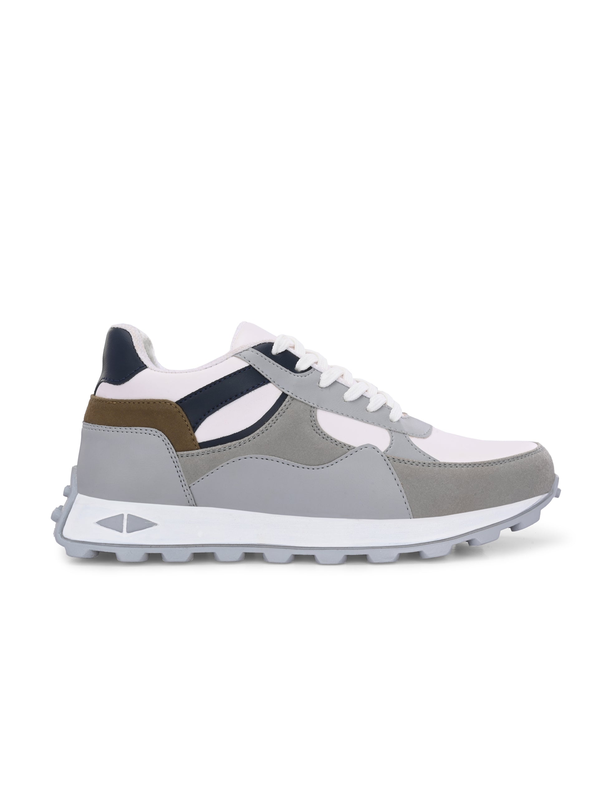 Grey Casual Sneakers Lace-Up Shoes for Men