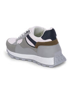 Grey Casual Sneakers Lace-Up Shoes for Men