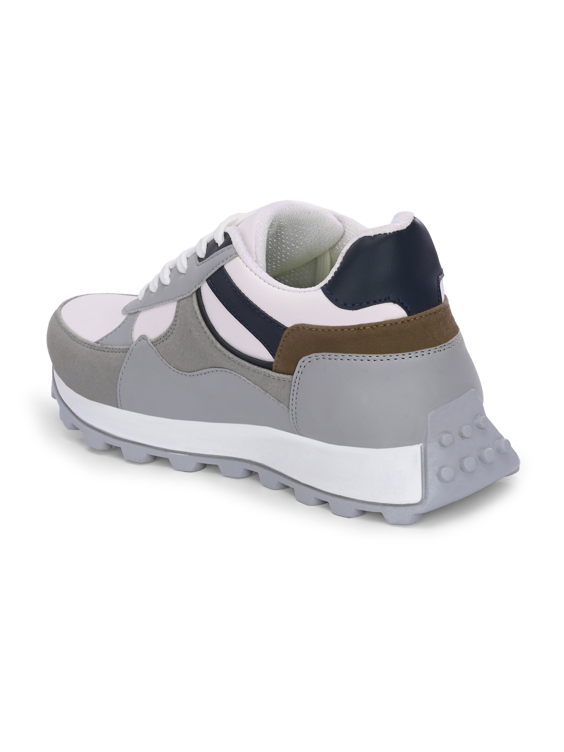 Grey Casual Sneakers Lace-Up Shoes for Men