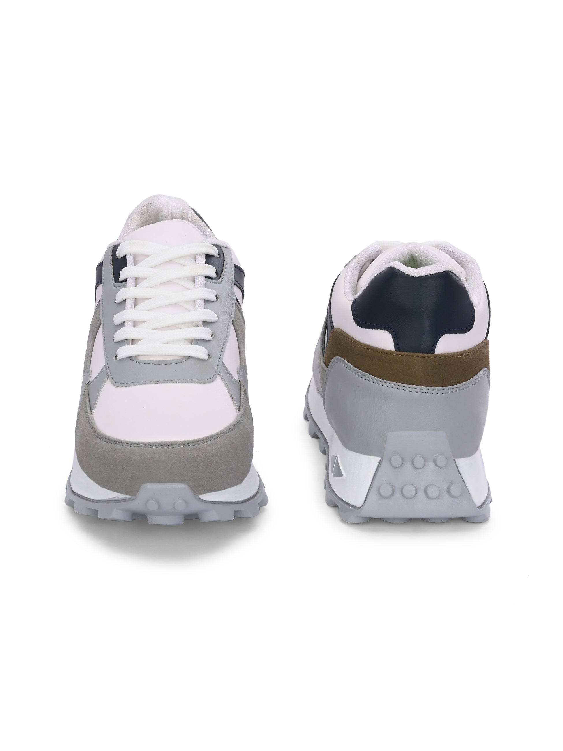 Grey Casual Sneakers Lace-Up Shoes for Men