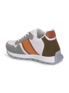 White-Tan Casual Sneakers Lace-Up Shoes for Men