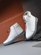 White Lace-Up Boots for Men